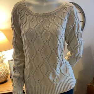 Women's Cream Cable Knit Sweater